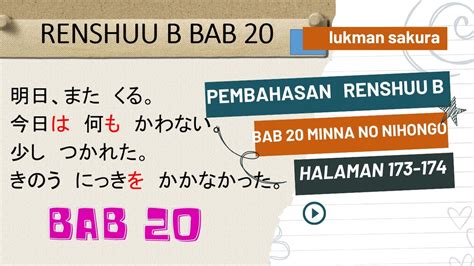 Bài 20: Renshuu B trong Minnano Nihongo .